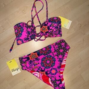 NWT Maaji Pink reversible Bikini set